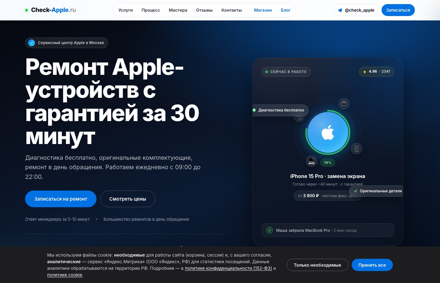 Скриншот check-apple.ru